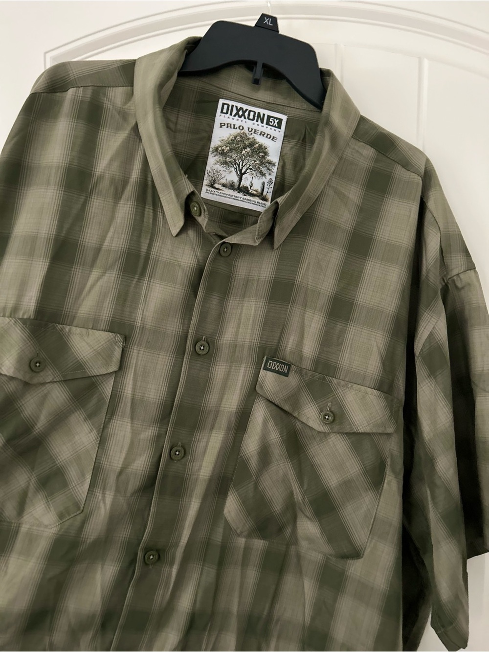 Dixxon Palo Verde Mens 5X Green Plaid Short Sleeve shirt Button Up Casual Top